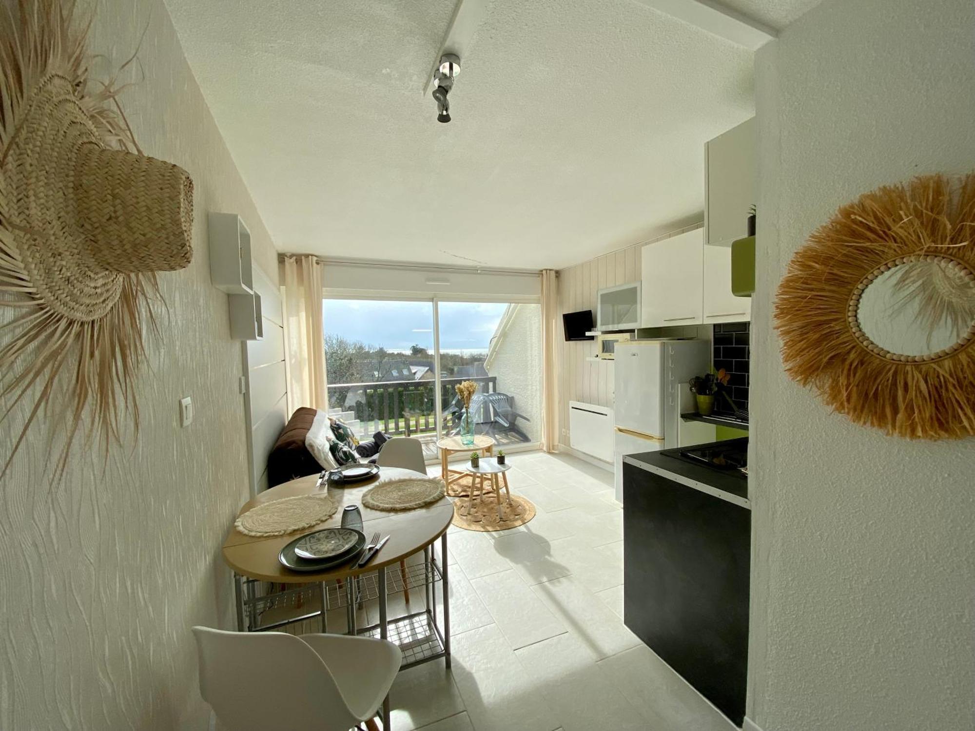 Studio Blue Horizon Vue Mer Guidel-Plage Dış mekan fotoğraf